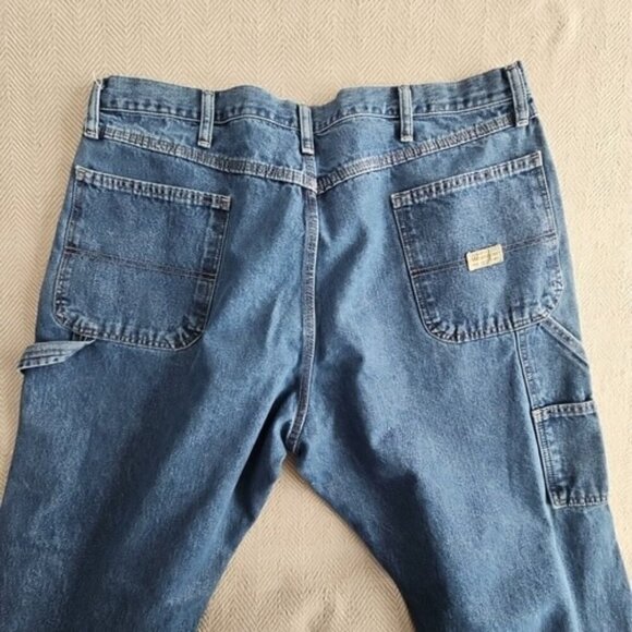 Wrangler Carpenter's Jeans Men's Size W40 L32 Straight Wide Leg Med Blue Y2K - Picture 16 of 16